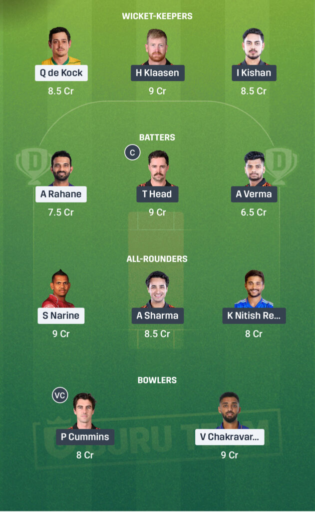 KKR vs SRH IPL 2025 Match 15 Dream11 Prediction: Playing XI, Fantasy Cricket Tips & Pitch Report